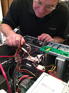 Mark repairing a computer