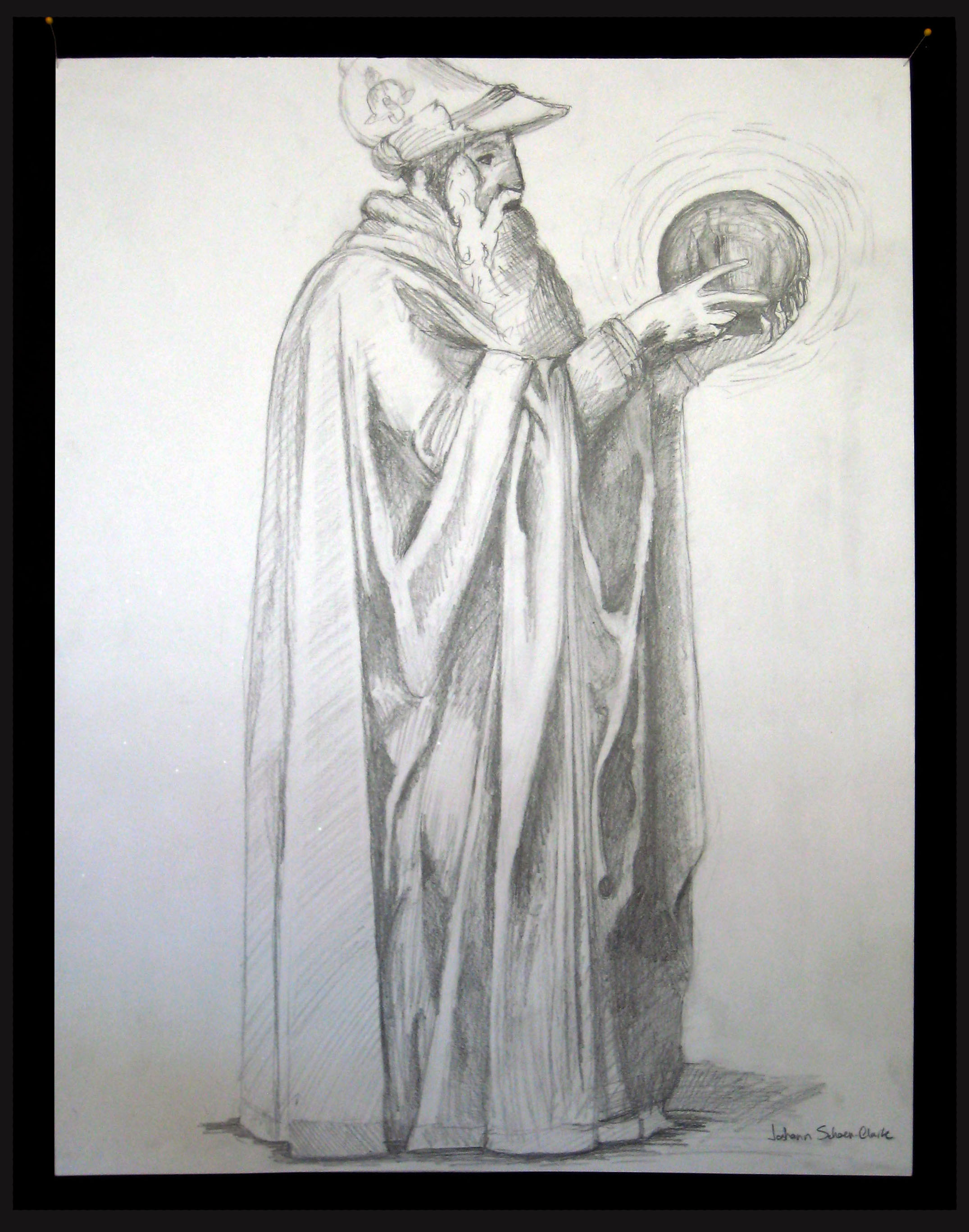 Joshann drawing of a Philosopher Graphite