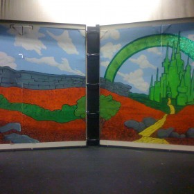 Joshann painting poppy field and emerald city back drop