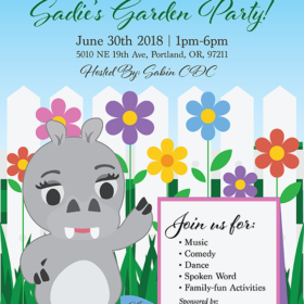 Sabin CDC - Sadie's Garden Party, Save the Date Postcard